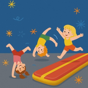 Acrobatics for children aged 6-9 years old. Continuing