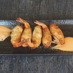 Encrusted Prawns with coconut