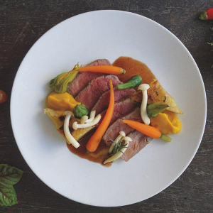 Pan seared Australian eye fillet, gratin Dauphinois