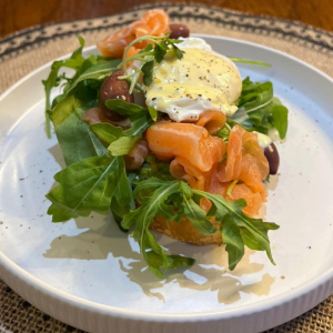 Bruschetta  with lightly salted salmon