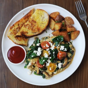 Spinach Mushroom Scramble